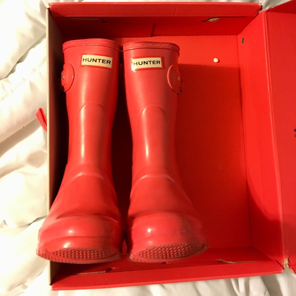 Bright coral HUNTER boots